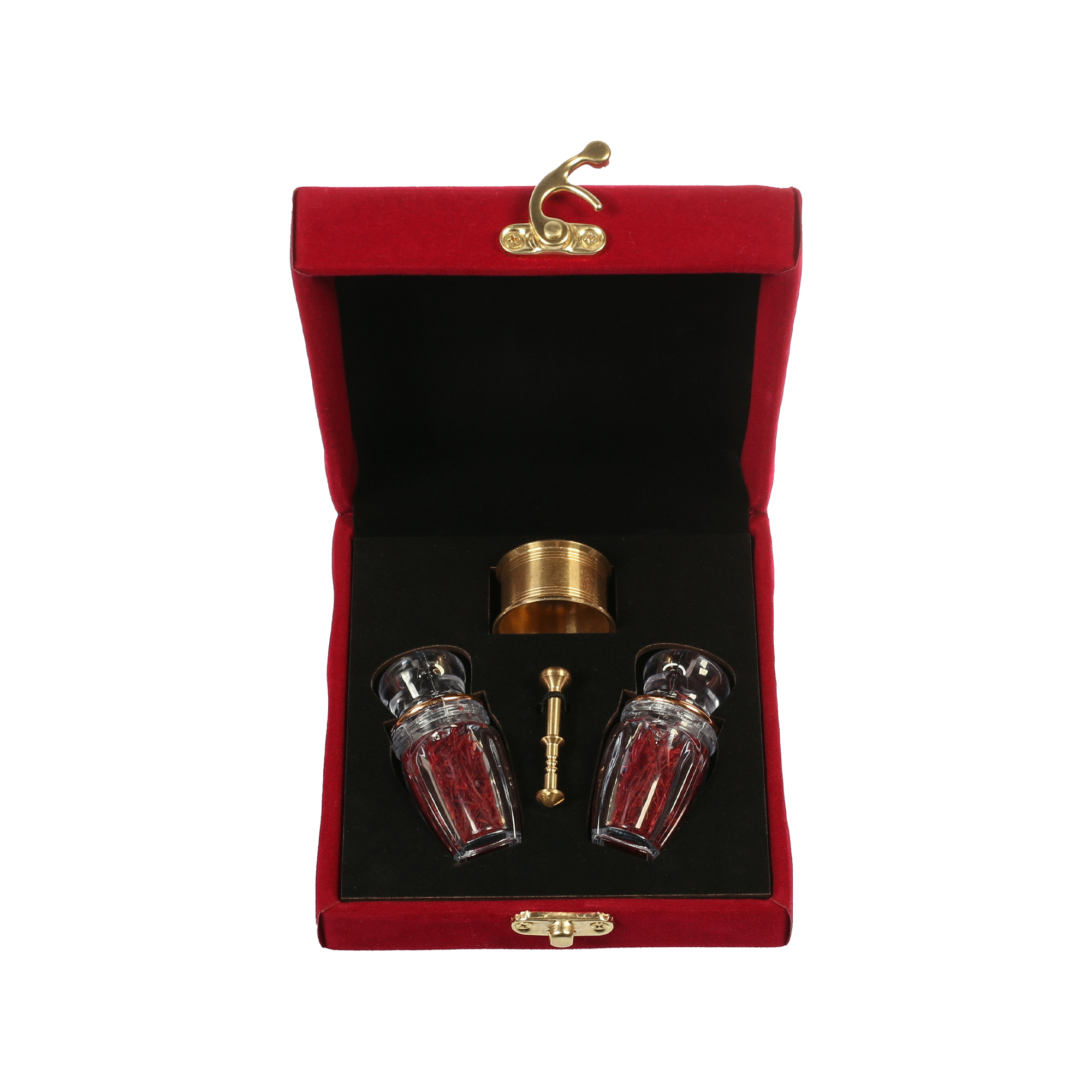Safran Geschenkbox (2 g) mit zwei Guharr und Mörser