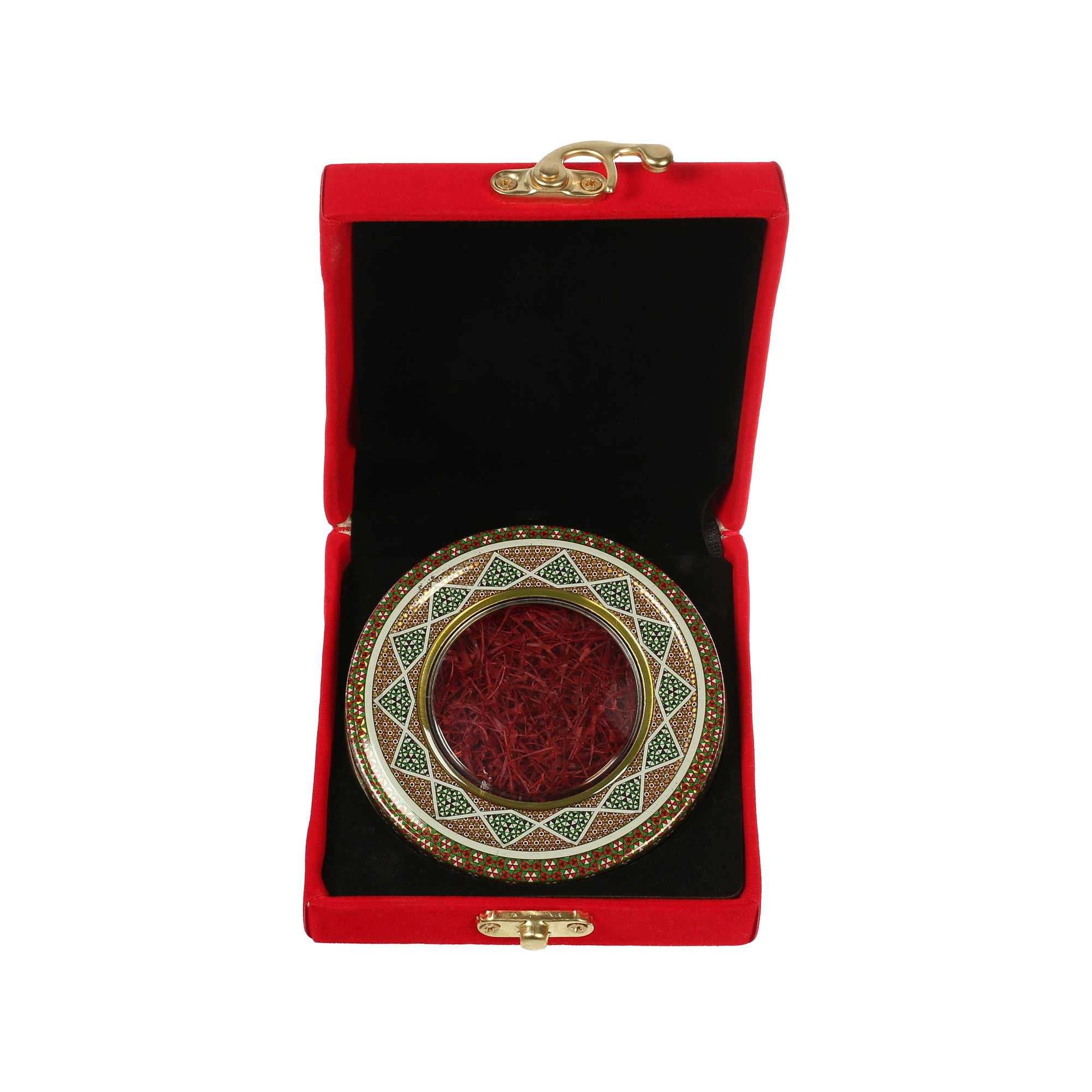 Safran Geschenkbox (3 g) in rotem Samt (klein)