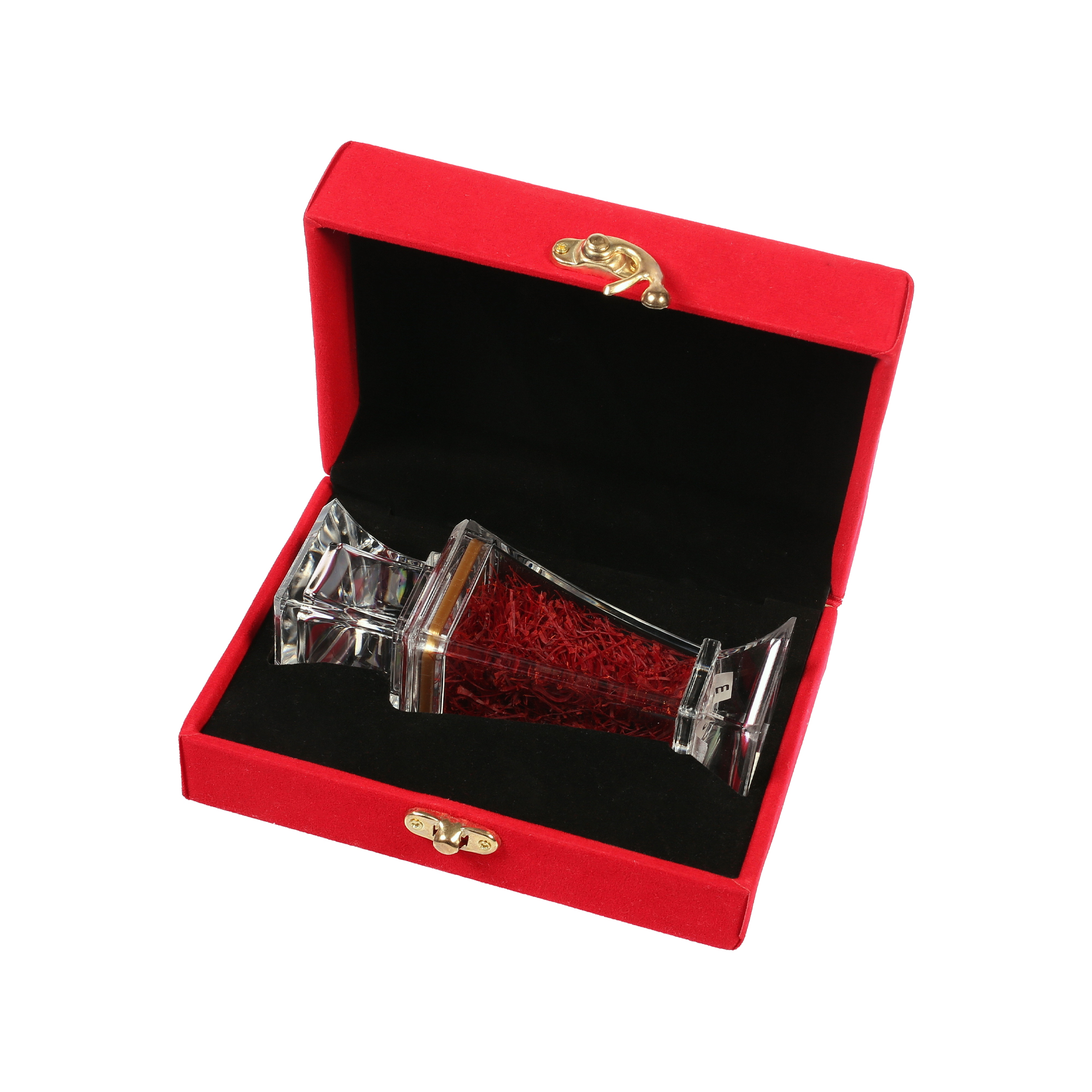 Safran Geschenkbox (5 g) Brilliantdose mit rotem Samt